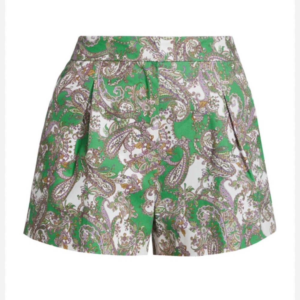 L'AGENCE Green Paisley Women's Shorts